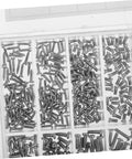 Stainless Steel Eyeglass Repair Kit With 1000 Tiny Screws Nuts And Washers In An Organized Storage Box With Multiple Sizes