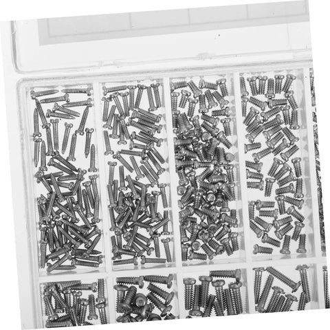 Stainless Steel Eyeglass Repair Kit With 1000 Tiny Screws Nuts And Washers In An Organized Storage Box With Multiple Sizes