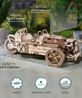 Three-Wheeler UGR-S Motorcycle Model Wooden 3D Puzzles For Adults, 262 mm long wooden kit with 457 parts
