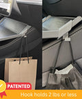 Tesla Model 3 Y Alset Tray Center Console Organizer with hooks holding shopping bags for Autopilot road trips 2020 to 2026