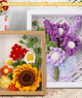 Sunflower Crochet Kit With Photo Frame Easy Diy Fun Flower Craft Set With Yarn Hooks Stitch Markers Floral Wire Fiber Fill