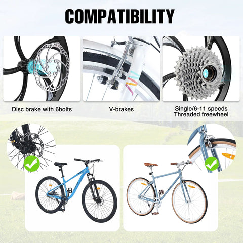 20 Inch Aluminum One Piece Bike Wheel With 5 Spoke Rim For Mountain Folding Kids And BMX Bikes Disc Brake And Freewheel Hub Compatible