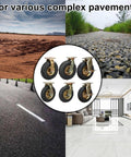 4Pcs Heavy Duty Pneumatic Caster Wheels With Brakes Air Filled Rubber Tires for various complex pavements