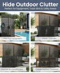 Metal Outdoor Privacy Screen 6 Foot Tall Freestanding Privacy Fence For Patio Garden Balcony And Backyard with stable base