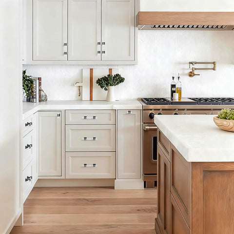 Top Shelf 10 Pack 3 Inch White Marble Cabinet Pulls With Sleek Black Zinc Alloy Bases For Stress Free Kitchen Makeovers And Dead Simple Drawer Upgrades in a modern kitchen.