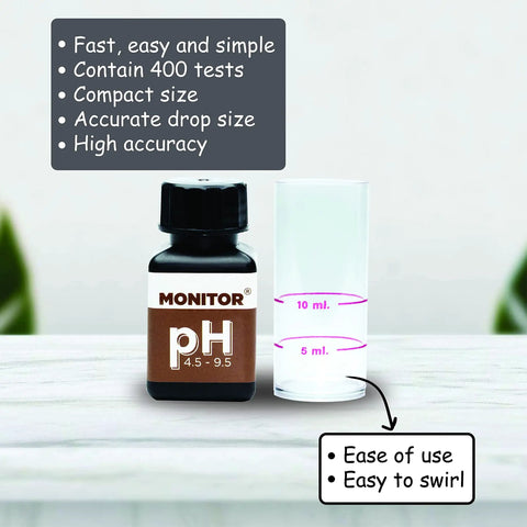pH Test Kit 4.5 To 9.5 For Freshwater And Saltwater Aquariums Aquaculture Ponds Groundwater Drinking Water Pool Soil And Hydroponics With 400 Tests Easy To Use Accurate Water Quality Monitor bottle and measuring cup