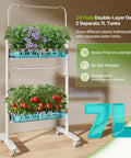 2 Tier Indoor Hydroponics Growing System Kit With 24 Pods And Full Spectrum Grow Lights, Smart Controller on wooden floor