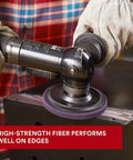 SiC Extra Coarse Pro Disc For Metal Quick Rust Paint And Coating Removal With Reengineered Fiber in use on metal surface