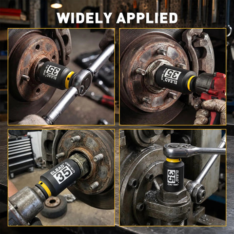 Heavy Duty Thirty Five Millimeter Deep Impact Socket With One Half Inch Drive For Axle Nut Removal Six Point Chrome Moly Steel Black Phosphate Finish Oil Filter Socket Set Built For Auto Repair Workhorse For Tough Jobs used in wheel bearing repair