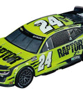 Electric Powered Slot Car Racing Set With 2 Hand Controllers And 2 Cars In 1 To 43 Scale For Kids Featuring NASCAR Watkins Glen Duel On A Realistic Track