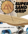 Kicktail Cruiser Longboard for Commuting and Carving Bamboo Deck with Maple Core 44 by 9 Inches blue wheels super sand grip
