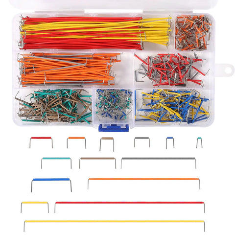 560 Piece Breadboard Jumper Wire Kit With 14 Lengths In Assorted Colors For Quick Prototyping displayed in an organized box