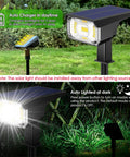 Solar Spotlight 40 LED Outdoor Lights USB And Solar Powered auto charging and lighting on grass lawn during day and night