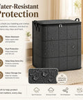 Big Roomy Fabric Storage Tote With Smooth Dual Zipper Foldable Closet Organizer For Quilts Bedding Moving Seasonal Coats with water-resistant protection.