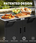 Patio-Ready Outdoor Grill Cart With Storage Cabinet And Stainless Steel Top, 35-Inch Grill Station With Door, modular kitchen island
