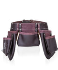 Oil Tanned Leather Tool Belt Pouch Bag For Carpenters Construction Workers Handyman Electricians With Ample Tool Pockets