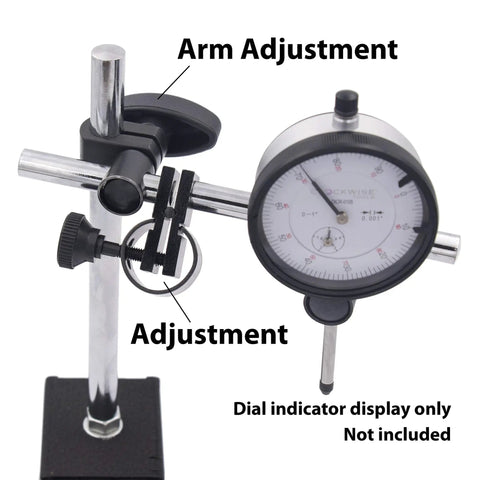 Heavy Duty Magnetic Base Stand For Digital Dial Indicator Gauge With Dual Adjustable Arms And 176 Lb Max Pull On Off Magnet V Shape Base Perfect For Metalworking Shops