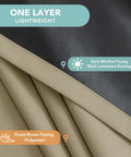 Dope Blackout Curtain Panels For Bedroom And Living Room Taupe 54 x 72 Inches 2 Panels Light Blocking Privacy Room Darkening Drapes With Silver Grommets showing front and back layers
