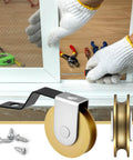 No-Fuss 4 Pack 1-Inch Steel Sliding Screen Door Rollers With Tension Springs shown during DIY screen repair installation.