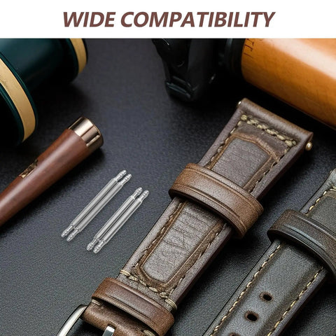 Stainless Steel Watch Band Pins Replacement Kit With Reinforced Spring Bar Design 16 Pairs Easy Band Adjustment Tool Included Wide Compatibility For Most Wristwatch Straps Built Tough For Daily Wear, stainless steel pins on leather watch straps