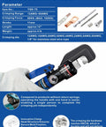 Heavy Duty Hydraulic Crimping Tool And Cable Cutter Set 10 Ton Power Crimper With 12 AWG To 2/0 AWG Range In Use