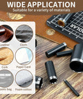 Pro Grade Leather Circle Cutter Tool Set 34-Piece Circle Punch Kit wide application on various materials like leather and fabric