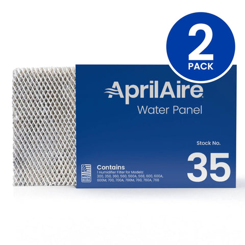 Water Panel Humidifier Filter Replacement For Whole House Humidifier Models 300 350 360 560 560A 568 600 600A 600M 700 700A 700M 760 760A 768 Pack Of Two shown with mesh design and blue packaging.
