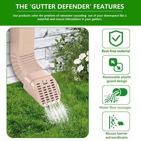 Two Pack Type A Downspout Extenders For 3x4 Inch Gutters With Leaf Guard Easy Install Diverter Outlet Filter installed