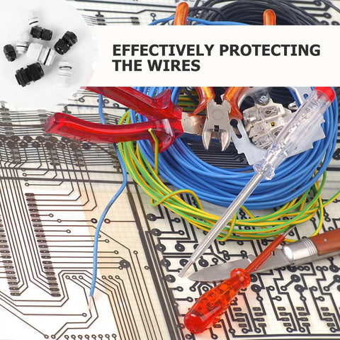 40 Piece Waterproof Cable Gland Connector Kit With High Insulation Plastic Glands For Electrical Wires Weatherproof