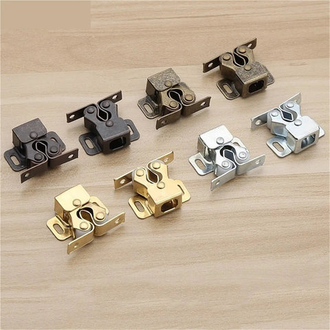 Magnetic Cabinet Catches And Door Stops Pack With Slick Closers And Damper Buffers For Wardrobe Hardware And Furniture Fittings Silver Finish
