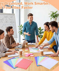 Team using 300 Pack Plastic Document Folders With Clear Pockets, Letter Size 8.7 By 12.2 Inches, A4 Assorted Color File Sleeves