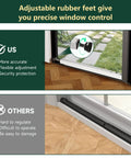 Adjustable Window Security Bars Inside For Home Safety, Easy Install, Heavy Duty Vertical Lock Bar With Rubber Feet