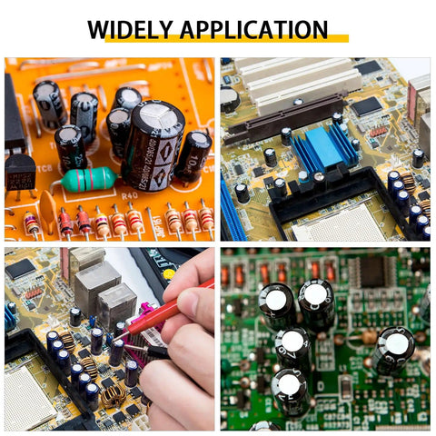 Electrolytic Capacitor Kit, 200 Pieces, 15 Value Assortment From 0.1uF To 1000uF used in various electronic circuit boards