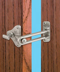 Swing Bar Door Guard With High Security Auxiliary Lock Satin Nickel Finish installed on wooden door