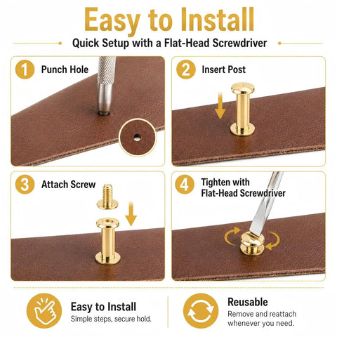 Easy to Install steps for Solid Chicago Screw Assortment Kit With 90 Complete Sets Across 6 Essential Sizes M5 Binding Posts.