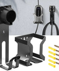 No Sweat Heavy Duty Wall Mount J Hook Stand For J1772 EV Chargers with rugged holder and screws for easy setup
