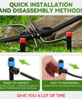 106Ft Drip Irrigation Kit With Quick Connect Tubing, Adjustable Emitters And Sprinklers, demonstration of installation process