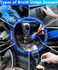 7 types of brushes from Go To Car Wash Kit With Foam Gun And Brush Mop Large Folding Bucket Blue The Ultimate Detailing Set