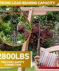 Four Pack 4 Point 2 Inch Quick Link Chain Connectors With 2800 Lbs Capacity M12 Heavy Duty High Strength Carabiners on garden swing