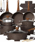26 Piece Nonstick Pots And Pans Set With Steamer Induction Ready Cookware Includes Silicone Utensils Healthy Quartz Nonstick