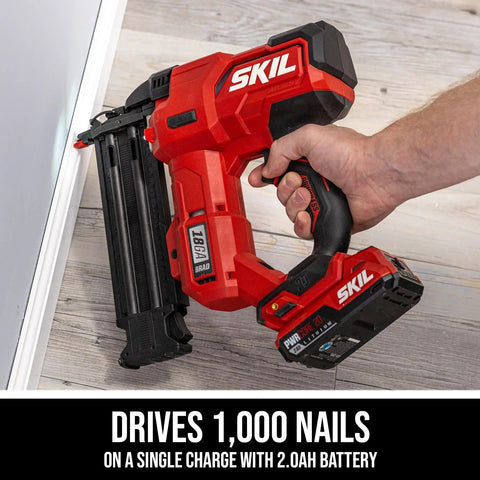 Rock Solid 20V Cordless Brad Nailer Kit With Brushless Motor And 2.0Ah Battery Plus USB C Charger And 100 Nails Built Ridiculously Tough Runs Super Smooth For DIY Pros
