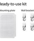 Mounting plate and wall brackets for IP67 Waterproof Junction Box Enclosure For Outdoor Electrical Projects With Hinged Grey Cover