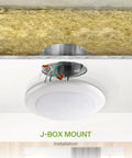 Slick 12 Pack Led Disk Lights 6 Inch Flush Mount Ceiling Fixtures With 5Cct Adjustable Color Tuning And CRI90 Plus Rich Natural Illumination Zero Hassle Setup showing J-Box Mount installation on ceiling.