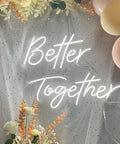 Better Together Neon Sign With Remote, Large Two Part Wedding Decor Kit, 24x10 Inch And 17x9 Inch Panels, party backdrop