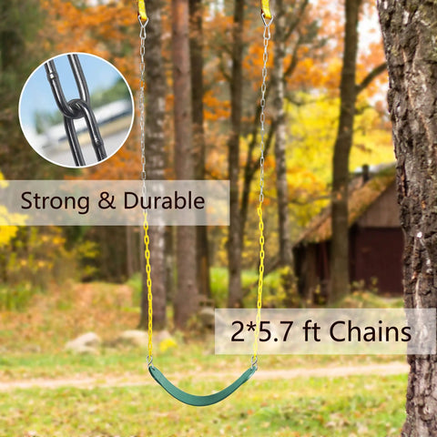 Heavy Duty Swing Seat With 660 Lb Capacity Anti Rust Chains 68.9 Inch Long In Outdoor Playground With Tree