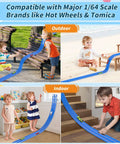 Children playing with Epic 20 Foot Flexible Slot Car Race Track Set For Kids Ages 3 And Up Dual Lane High Speed Cars Indoors and Outdoors
