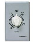 15 Minute Spring Loaded Wall Timer DPST No Hold Mechanical Switch Timer with white knob and brushed metal finish