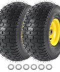 Exact Replacement Front Tire And Wheel Set 15x6-6 Tubeless For John Deere Riding Mowers And Lawn Tractors, 2 Pack
