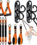 Heavy Duty Stackable Resistance Bands With Wall Anchor And Door Mount For Home Gym Upgrade, includes ergonomic handles and straps.