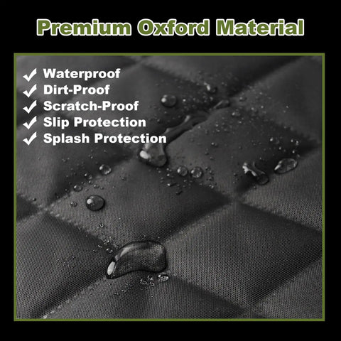 Close-up of quilted waterproof Oxford material with water drops on the 2 Pack Front Seat Cover For Dogs Waterproof Pet Car Seat Protector Nonslip Scratch Proof Dog Seat Cover For Cars Trucks And SUVs Fits Most Vehicles Keeps Seats Clean And Safe